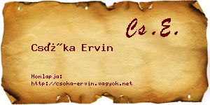 Csóka Ervin névjegykártya