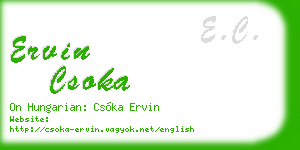 ervin csoka business card